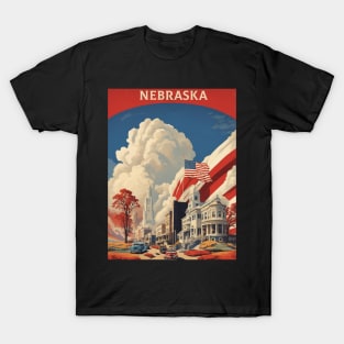 Nebraska United States of America Tourism Vintage Poster T-Shirt